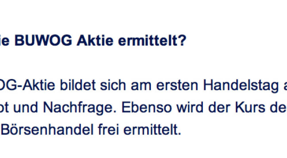Frage An Immofinanz Buwog Wie Wird Der Preis Fur Die Buwog Aktie Ermittelt Bild 176 Visual 39x Q A Immofinanz Buwog Fur Boerse Social Com