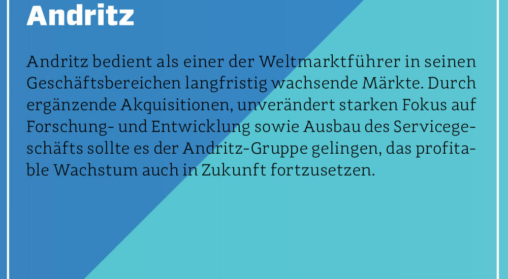 Andritz Andritz bedient als einer der Weltmarktführer in seinen