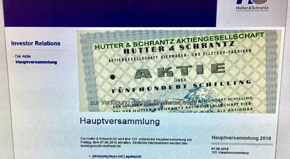HutterundSchrantzAGHomepage, 10.6.19 Bild 77684 // Börse Social