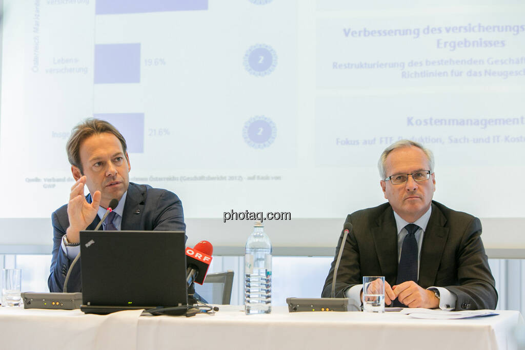 Andreas Brandstetter, CEO UNIQA Insurance Group AG, Hannes Bogner, CFO UNIQA Insurance Group AG 
 , © finanzmarktfoto.at/Martina Draper (24.09.2013) 
