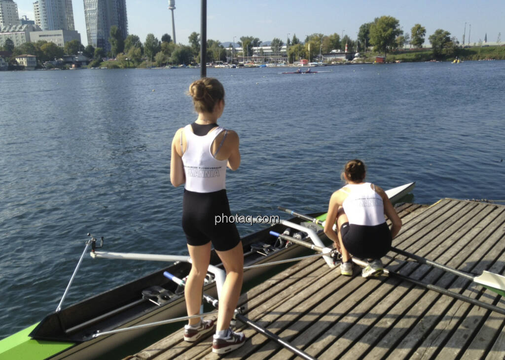 Zwei, Wasser, Rudern, Alte Donau (28.09.2013) 