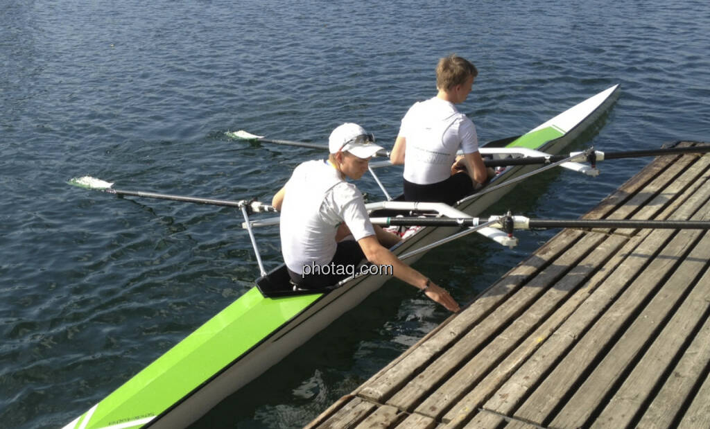 Zwei, Wasser, Rudern, Alte Donau (28.09.2013) 