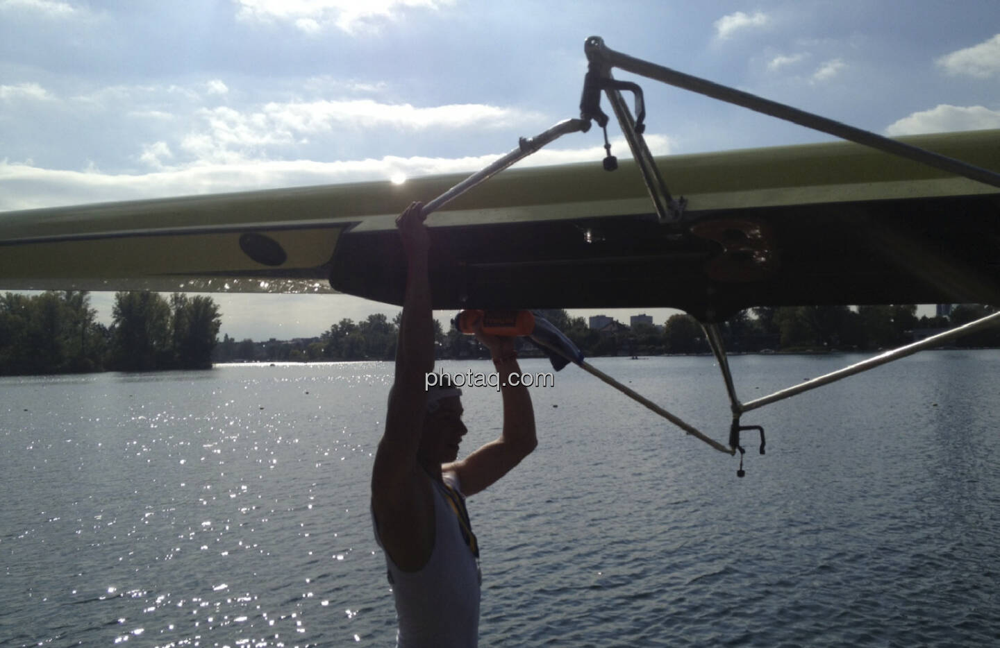 Boot, Heben, Wasser, Rudern, Alte Donau