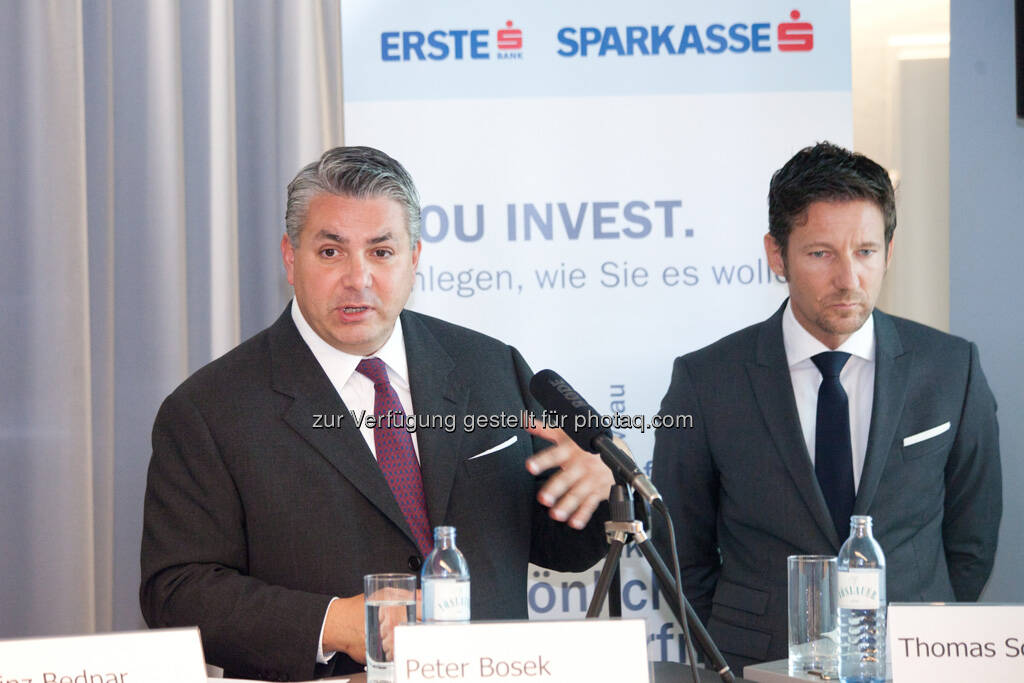 Peter Bosek (Erste Bank Österreich Vorstand), Thomas Schaufler (Erste Asset Management Vorstand), © Michaela Mejta / finanzmarktfoto.at (30.09.2013) 