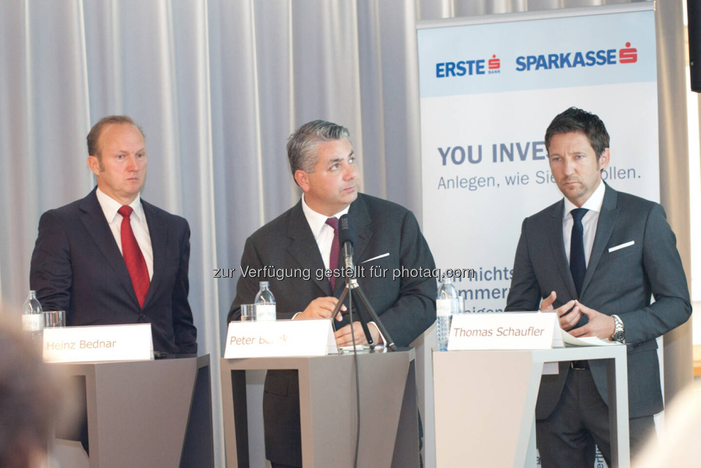 Heinz Bednar (Erste-Sparinvest) Vorstandsvorsitzender, Peter Bosek (Erste Bank Österreich Vorstand), Thomas Schaufler (Erste Asset Management Vorstand)