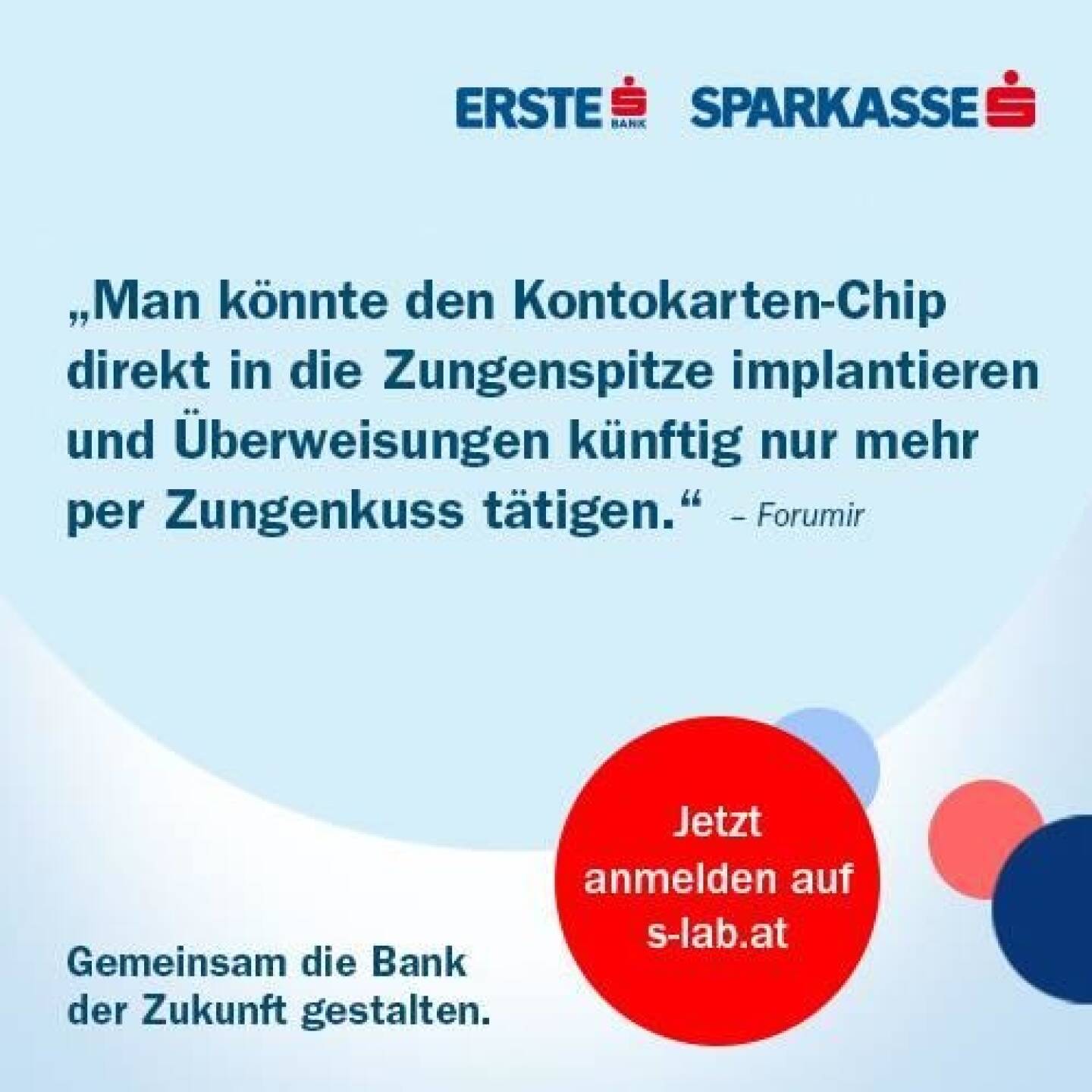 Überweisung per Zungenkuss bei der Erste Bank