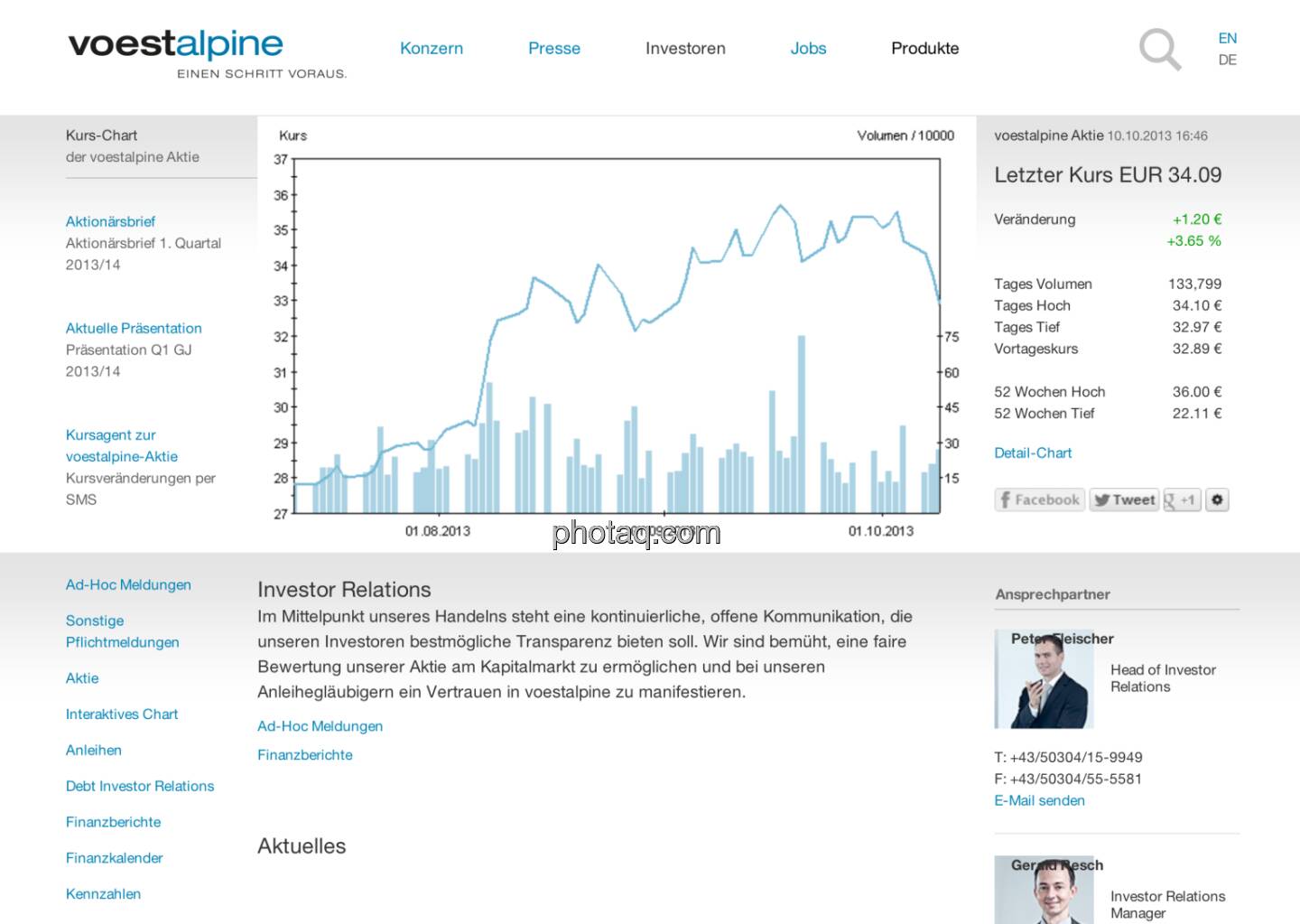 voestalpine ist am 9.10. 1995 als VA Stahl an die Wiener Börse gegangen