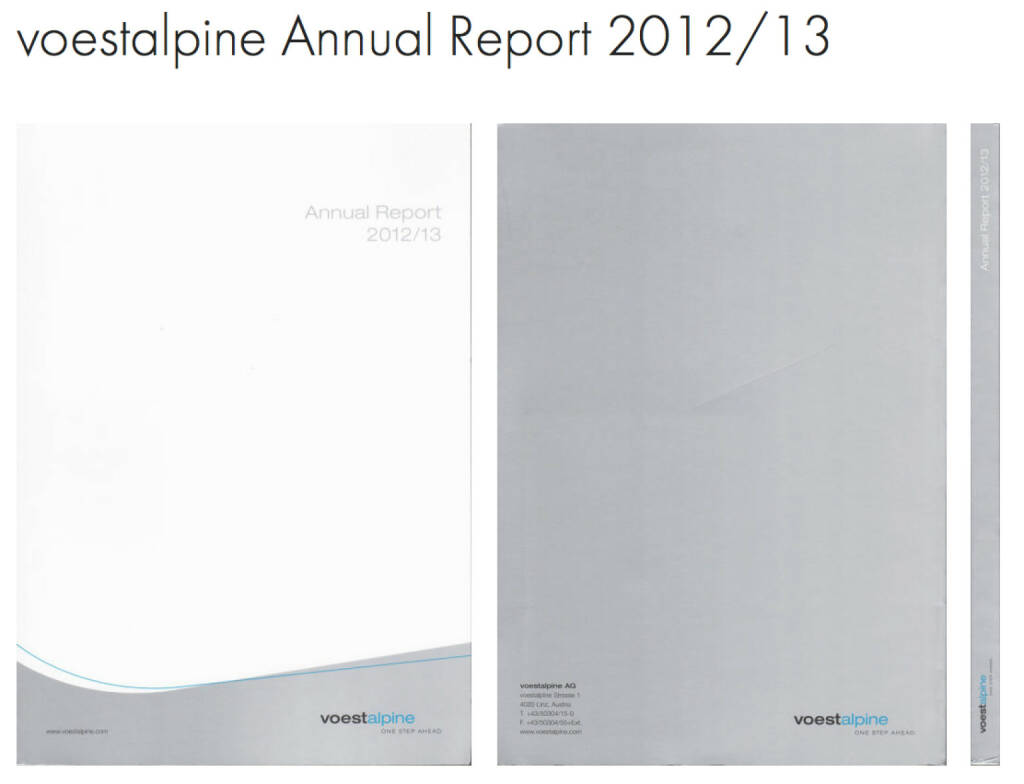 voestalpine Geschäftsbericht http://josefchladek.com/companyreport/voestalpine_annual_report_201213, © voestalpine (24.10.2013) 