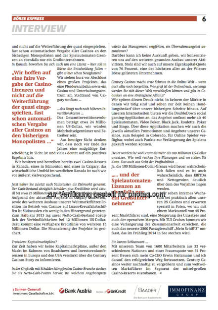 Börse Express-PDF neu: Interview 2, © BE (24.10.2013) 