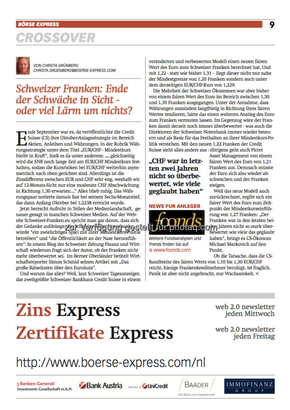 Börse Express-PDF neu: Crossover, FX