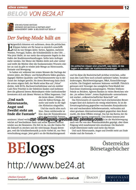 Börse Express-PDF neu: Prägnantes aus be24.at, © BE (24.10.2013) 