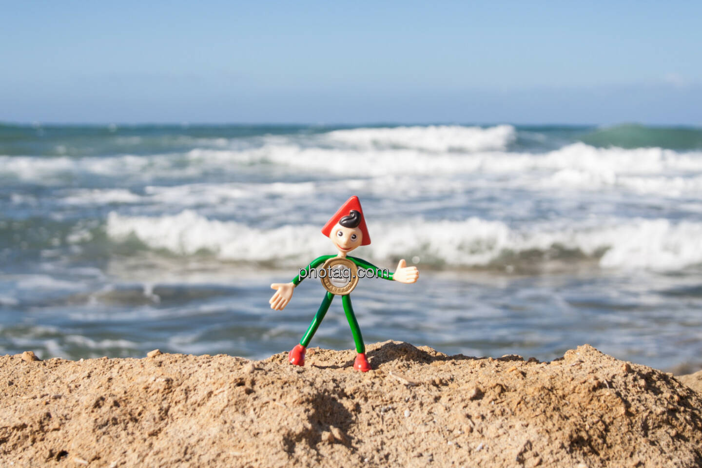 Sparefroh am Strand, Meer