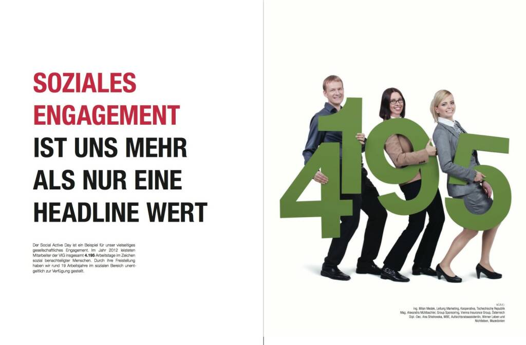 Soziales Engagement ist uns mehr als nur eine Headline wert, © VIG (28.10.2013) 