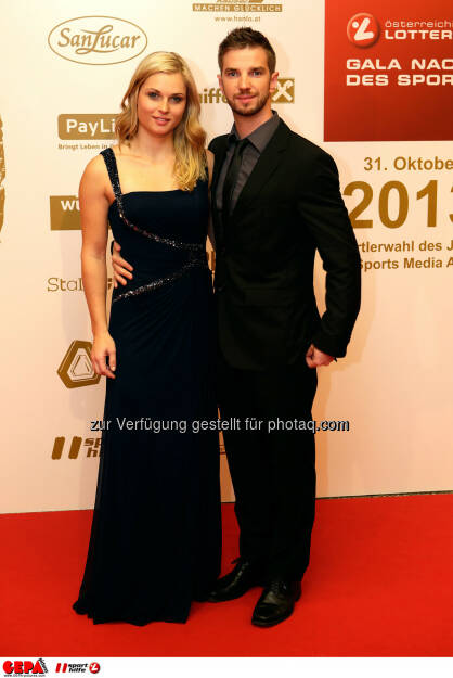 Anna Fenninger (AUT) und Freund Manuel Veith. Foto: GEPA pictures/ Walter Luger (02.11.2013) 