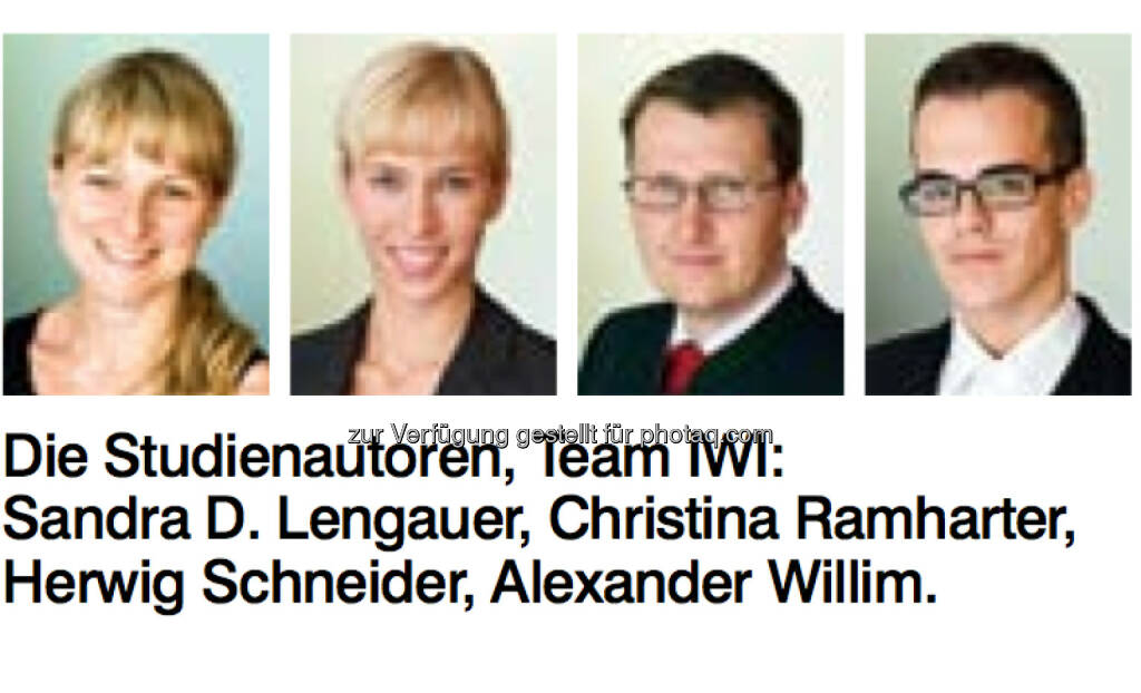 IWI-Studienautoren: Sandra D. Lengauer, Christina Ramharter, Herwig Schneider, Alexander Williim, © IWI (17.11.2013) 