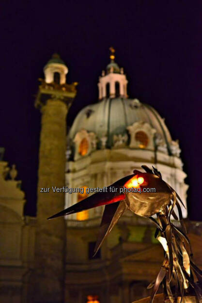 Rabe, Blech, Karlskirche, Wien, Lichter im Advent, www.fotomoldan.at, © Bernd Moldan (07.12.2013) 