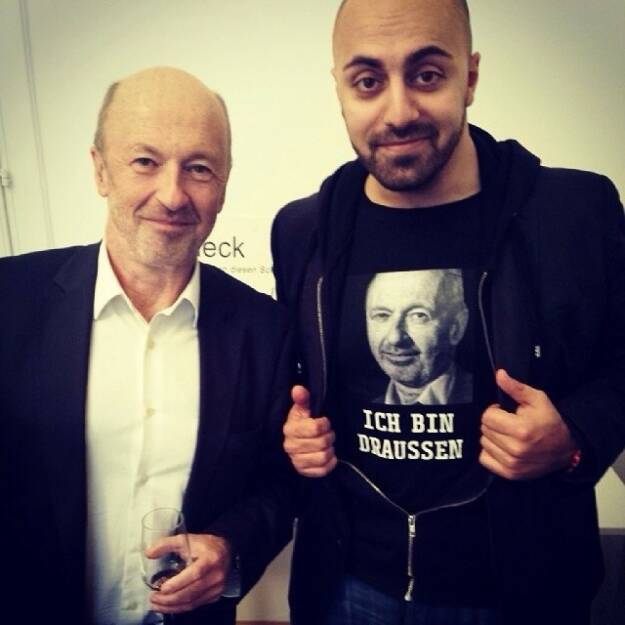 Hansi ich bin draussen! Hansmann und Ali Ich-bin-draussen-Shirt Mahlodji, von der Startupszene auf die Showbühne (16.12.2013) 