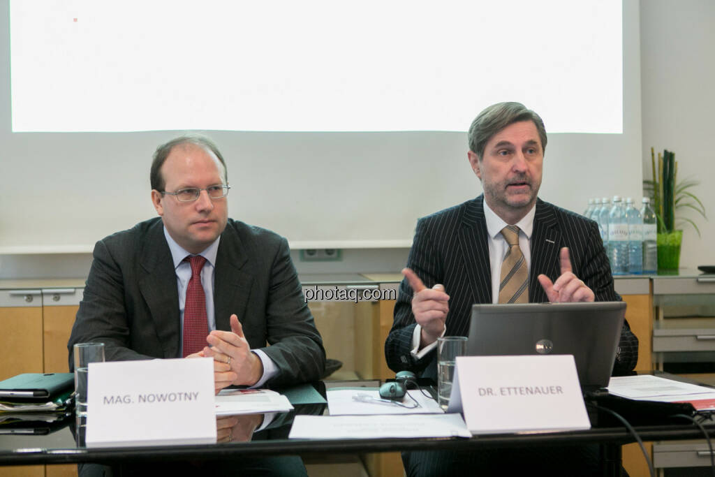 Florian Nowotny, Finanzvorstand der  CA Immo (CFO), Bruno Ettenauer, Vorstandsvorsitzender der CA Immo (CEO), © finanzmarktfoto.at/Martina Draper (14.01.2014) 