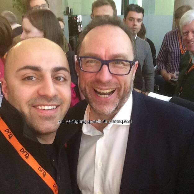 Ali Mahlodji und Jimmy Wales, Gründer Wikipedia, auf der DLD (Digital-Life-Design), © Ali Mahlodji (20.01.2014) 