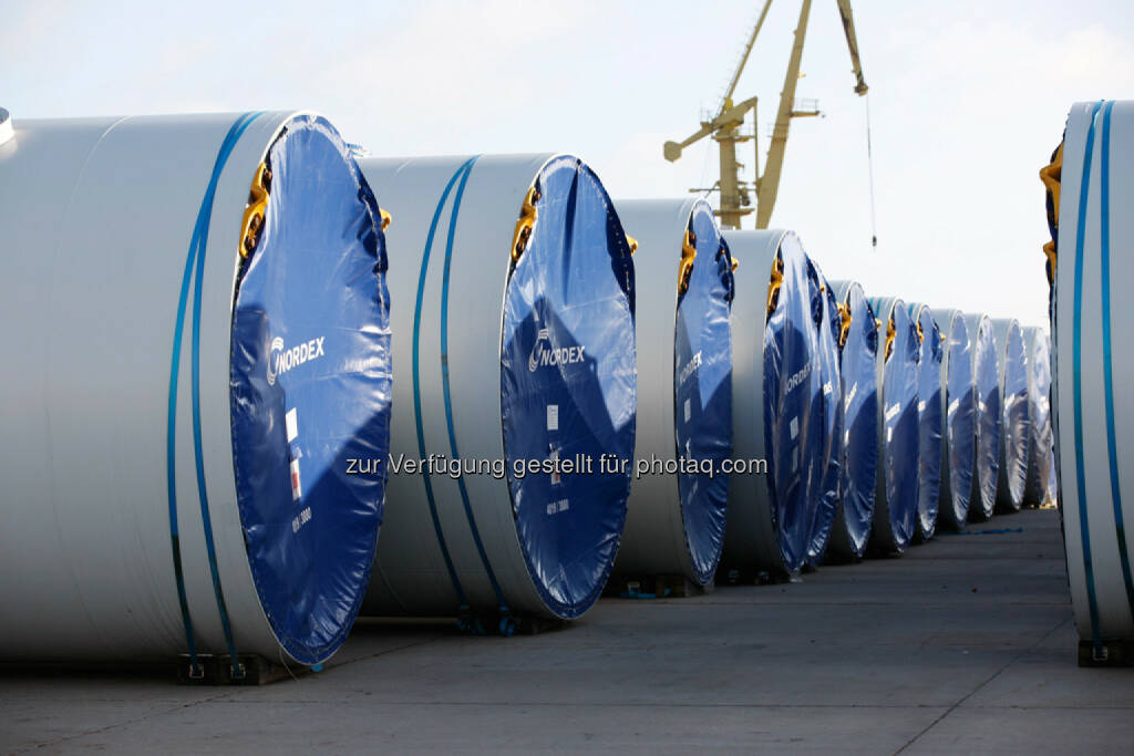 Turm-Module am Rostocker Hafen, © Nordex SE  (21.01.2014) 
