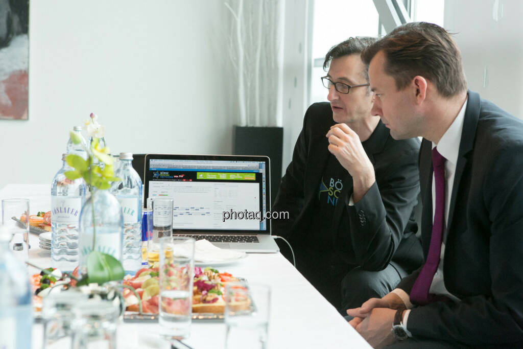 Josef Chladek, Gerhard Kürner (voestalpine), © finanzmarktfoto.at/Martina Draper (24.01.2014) 