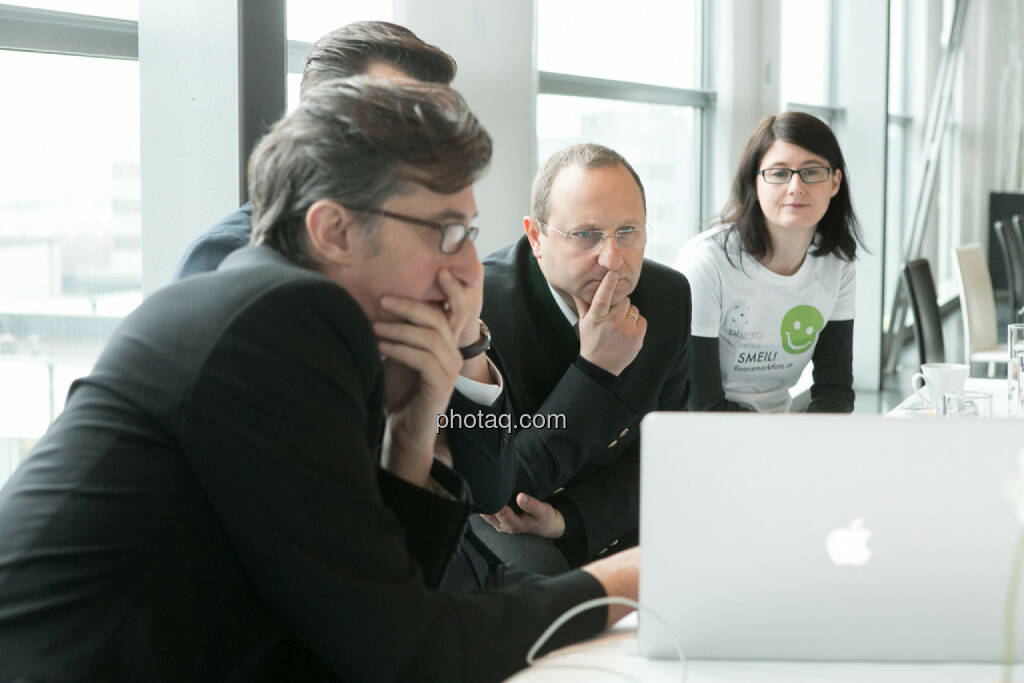 Josef Chladek, Gerhard Kürner (voestalpine), Paul Rettenbacher (THI), Susanne Trhal (Team sisu), © finanzmarktfoto.at/Martina Draper (24.01.2014) 