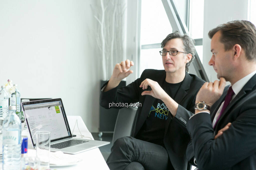 Josef Chladek, Gerhard Kürner (voestalpine), © finanzmarktfoto.at/Martina Draper (24.01.2014) 