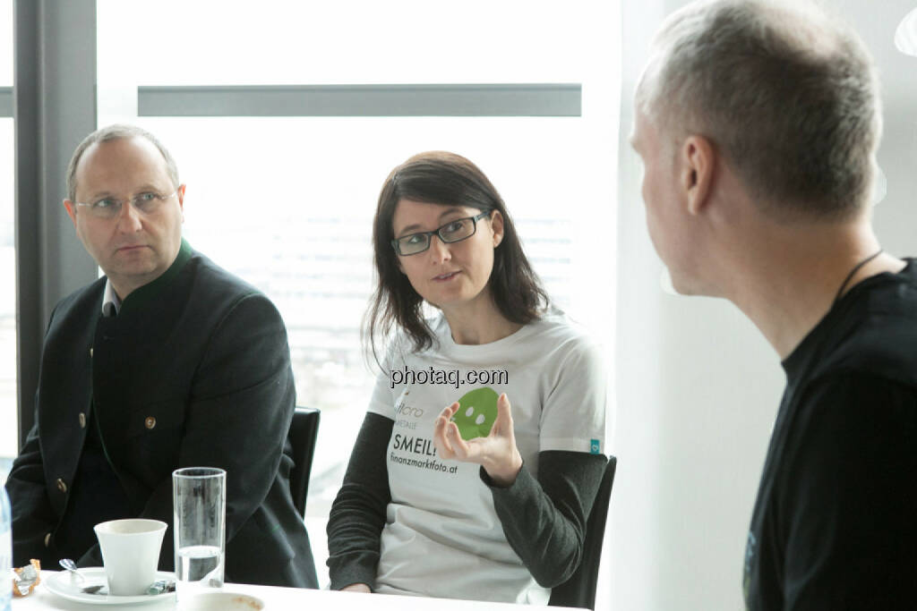 Paul Rettenbacher (THI), Susanne Trhal (Team sisu), Christian Drastil, © finanzmarktfoto.at/Martina Draper (24.01.2014) 