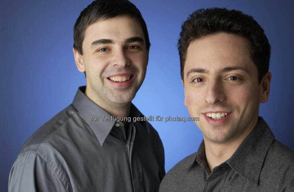 Larry Page, CEO Google,  Sergey Brin, Mitbegründer Google, © Google (Homepage) (25.01.2014) 