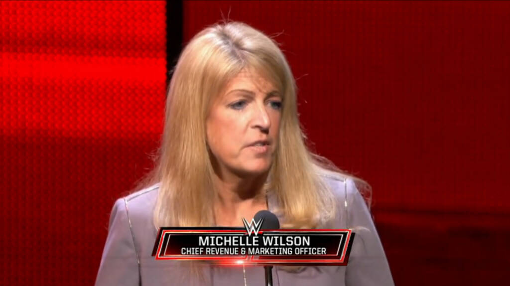 Michelle Wilson (Chief Revenue & Marketing Officer WWE), WWE-Inc.  (Screenshots Film Homepage), © WWE-Inc.   (26.01.2014) 