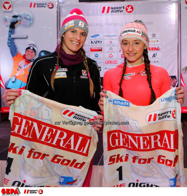 Sporthilfe Charity Race. Bild zeigt Victoria Schwarz und Ana Roxana Lehaci (AUT). Foto: GEPA pictures/ Wolfgang Grebien, © GEPA/Sporthilfe (27.01.2014) 