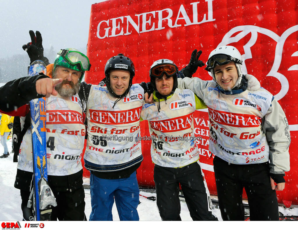 Sporthilfe Charity Race. Bild zeigt Sepp Resnik, Stefan Koubek, Stefan Rabitsch und Daniel Gollmann (Team Konica Minolta). Foto: GEPA pictures/ Wolfgang Grebien, © GEPA/Sporthilfe (27.01.2014) 