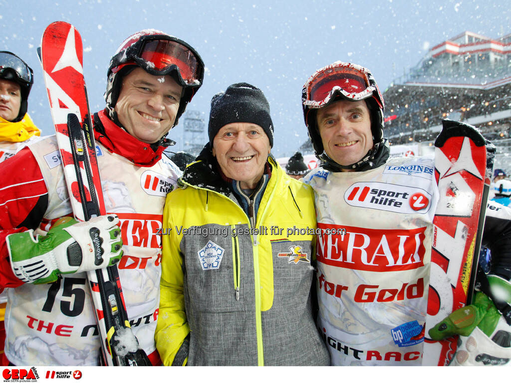 Sporthilfe Charity Race. Bild zeigt Rudolf Obauer, Charly Kahr und Karl Obauer. Foto: GEPA pictures/ Harald Steiner, © GEPA/Sporthilfe (27.01.2014) 