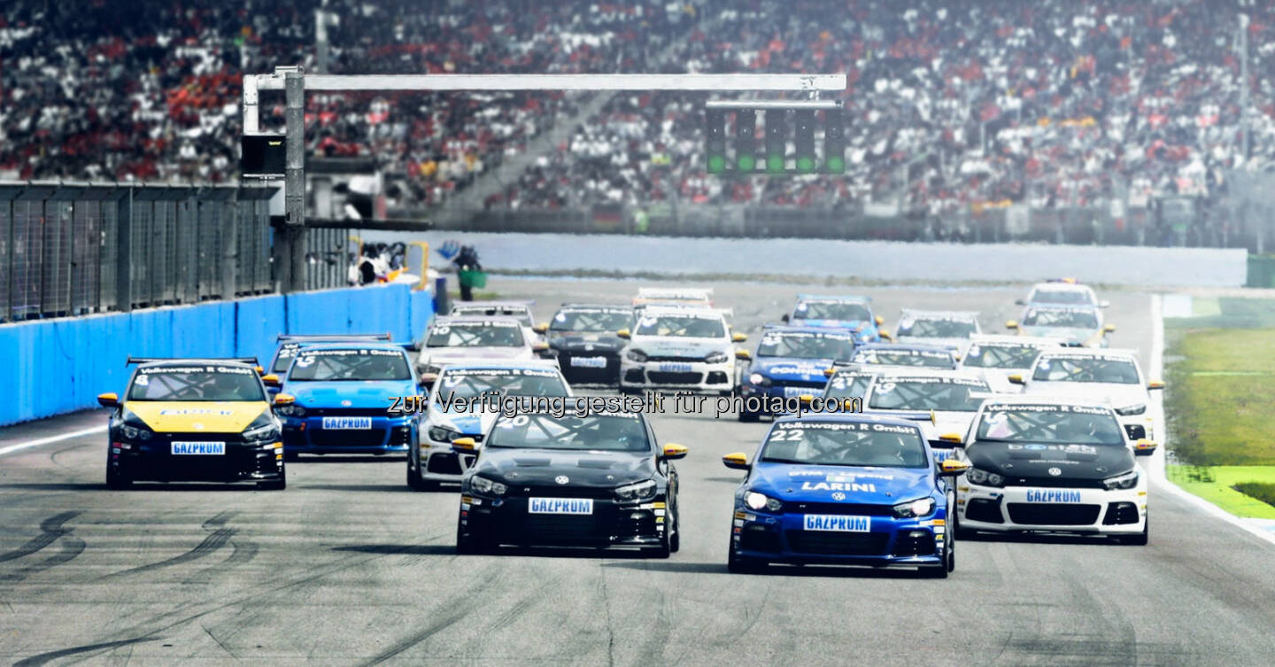 Gazprom ist 2014 exklusiver Kraftstofflieferant des weltweit einzigen Erdgas-Marken-Rennen VW Scirocco R-Cups. Fotocredit: Volkswagen Motorsport GmbH