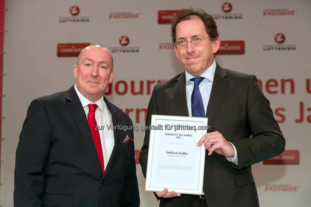 Georg Taitl (“Der Österreichische Journalist”), Andreas Koller (Salzburger Nachrichten), © Der österreichische Journalist/APA-Fotoservice/Schedl (13.02.2014) 