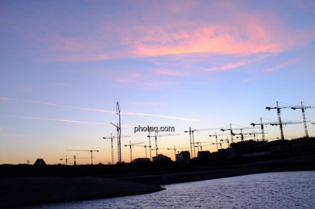 Kranensee Seestadt Aspern, Baustelle, Bau, Braukran, Kran (15.02.2014)