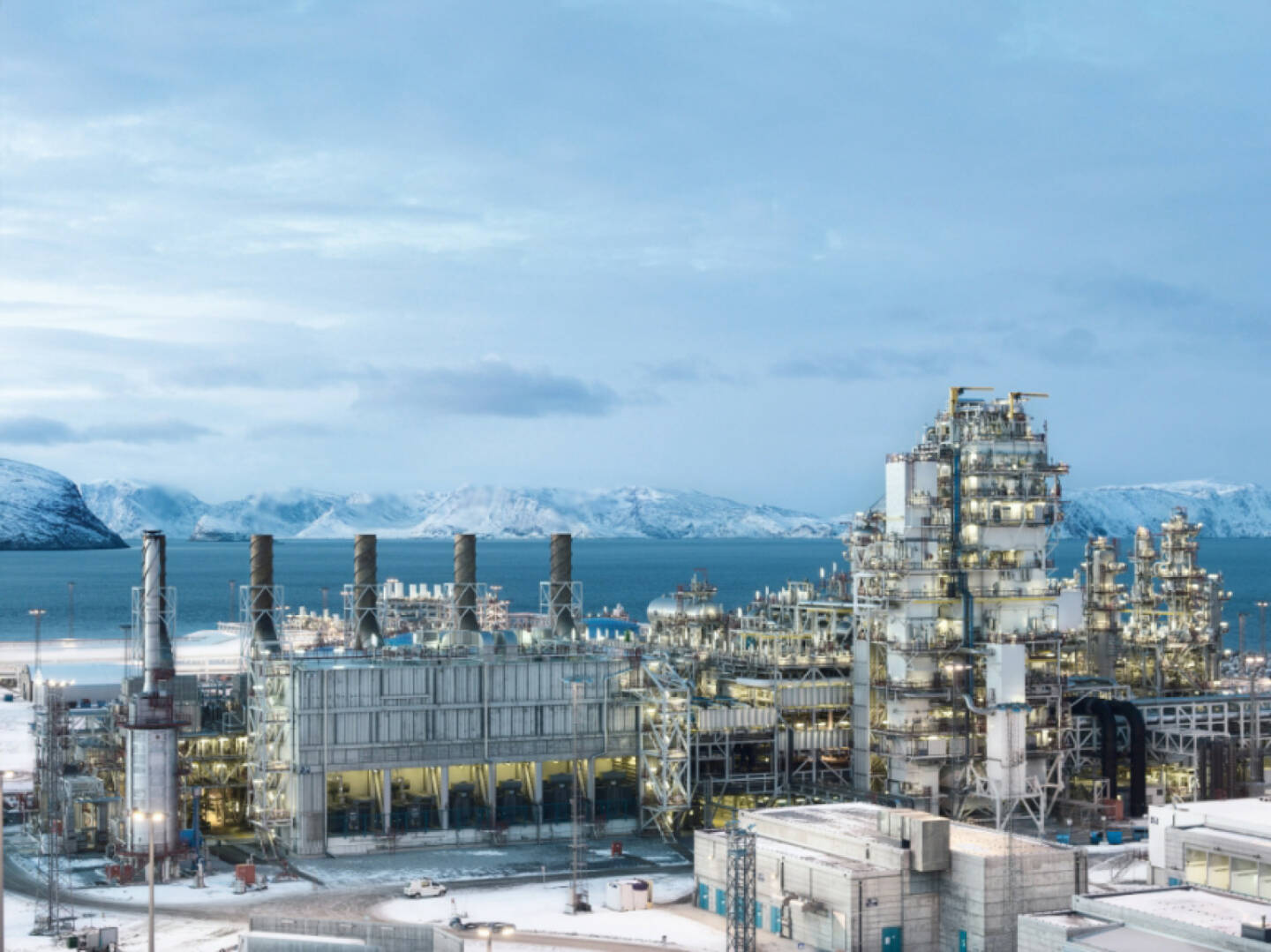 Europas größte, von Linde Engineering gebaute LNG-Anlage, Melkoya, Hammerfest, Norwegen