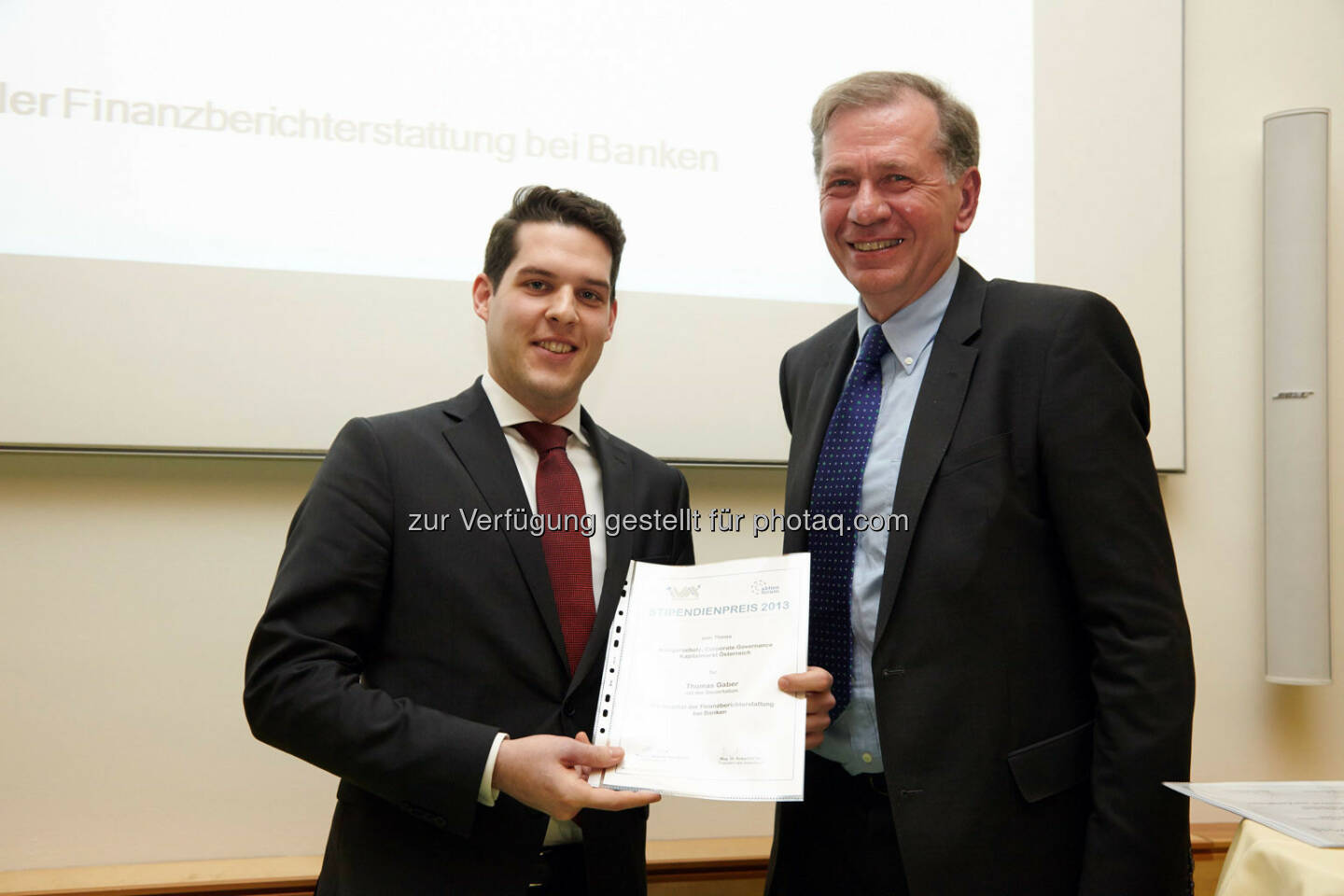 
Thomas Gaber - Anerkennungspreis für die Dissertation
„Die Qualität der Finanzberichterstattung bei Banken“  im Wert von 1000 Euro
