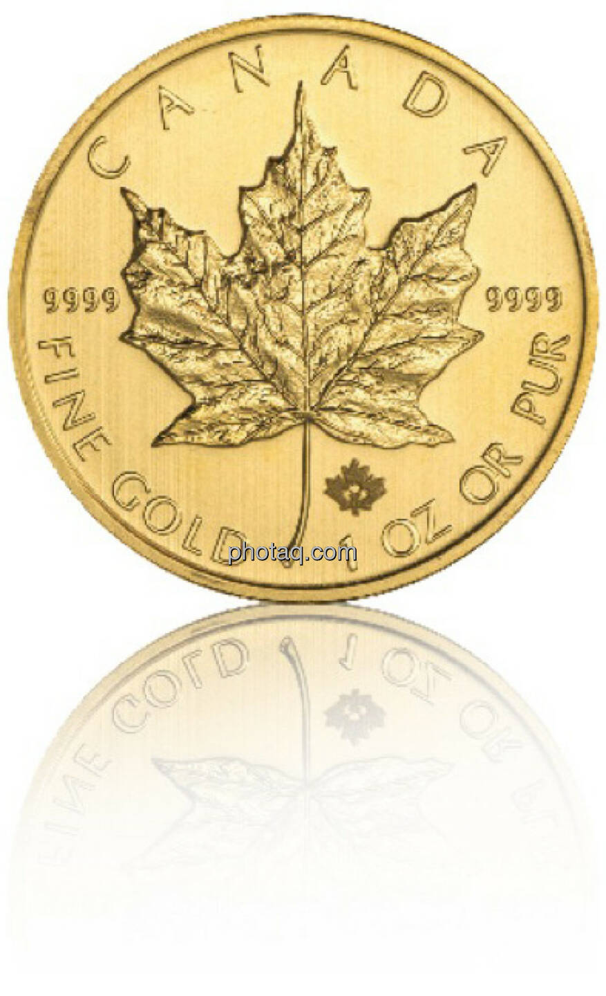 Maple Leaf 1/1 Hersteller: Royal Canadian Mint Herkunftsland: Kanada Durchmesser: 30,00 mm Dicke: 2,87 mm Feingewicht: 31,103 Bruttogewicht: 31,103 Feinheit: 999,9 Erstprägung: 1979