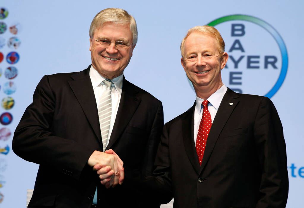 Werner Wenning, Aufsichtsratsvorsitzender und Marijn Dekkers, Vorstandsvorsitzender der Bayer AG , © Die Bayer AG (Homepage) (10.03.2014) 