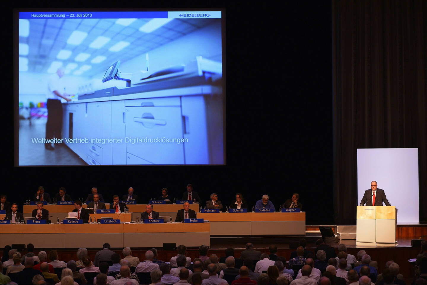 Hauptversammlung der Heidelberger Druckmaschinen AG zum Geschäftsjahr 2012/2013