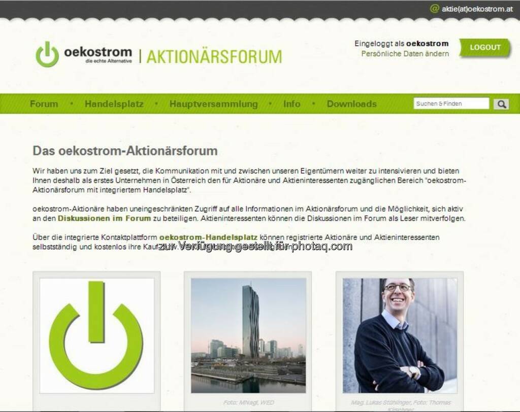 oekostrom-Aktionärsforum, © <a href=