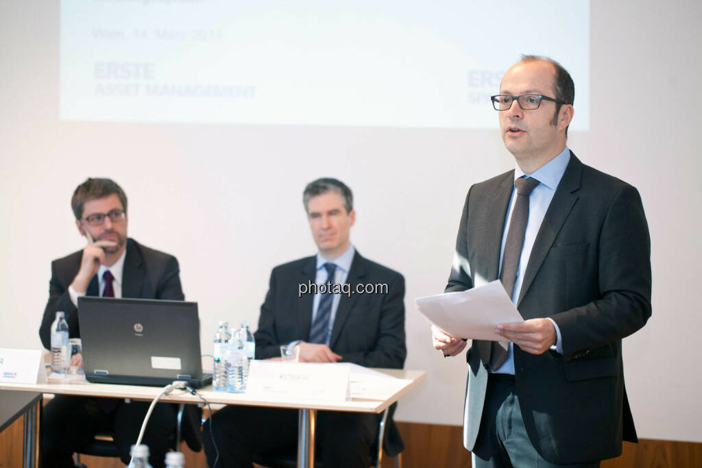Harald Egger (Aktienchef Erste Asset Management), Harald Kober (Senior Aktienfondsmanager Espa Stock Biotec), Paul Severin (Managing Director Erste-Sparinvest), © Michaela Mejta (14.03.2014) 
