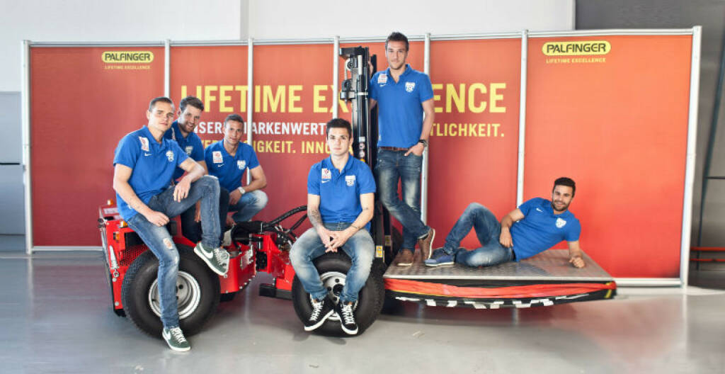 Mario Leitgeb, Max Karner, Peter Tschernegg, Christoph Martschinko, Florian Hart, Dieter Elsneg bei Palfinger (04.04.2014) 