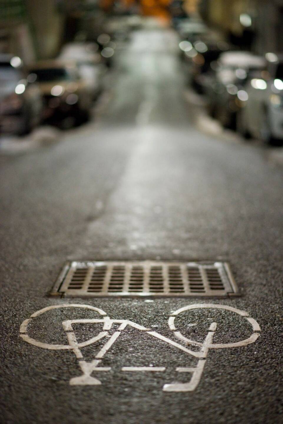 Radweg bei Nacht, Rad