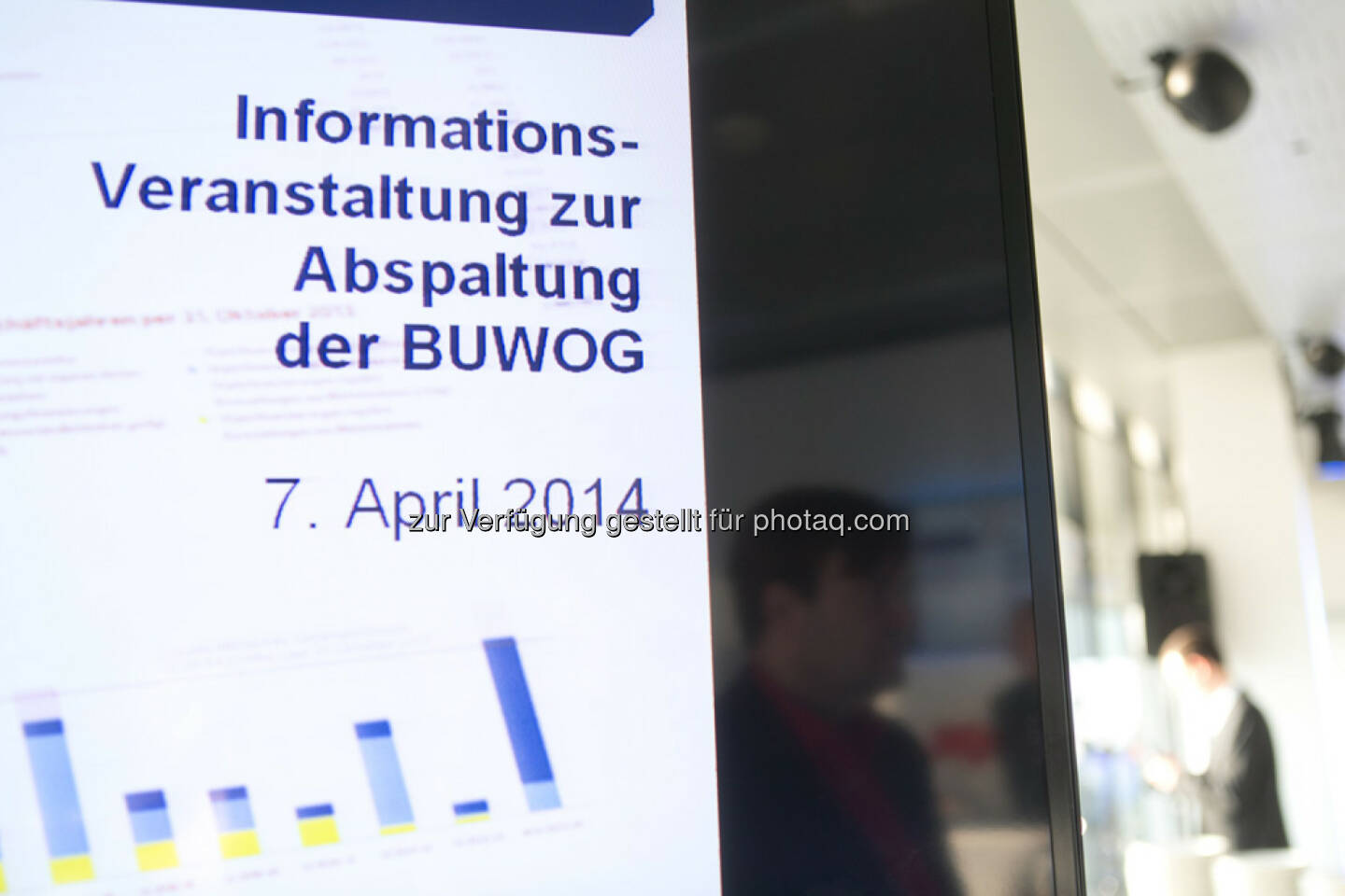 Immofinanz: Informationsveranstaltung zur Abspaltung der Buwog, siehe auch: http://blog.immofinanz.com/de/2014/04/09/immofinanz-infos-rund-um-buwog-abspaltung/
