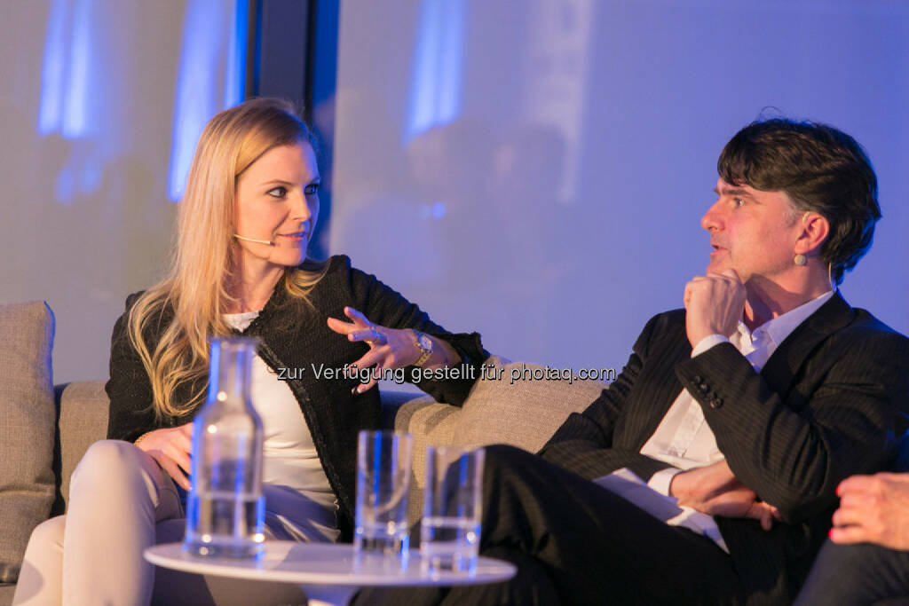 Meret Baumann, Korrespondentin der Neue Zürcher Zeitung in Wien, Christian Ultsch, Leiter Außenpolitik „Die Presse“, © Martina Draper für Immofinanz (09.04.2014) 