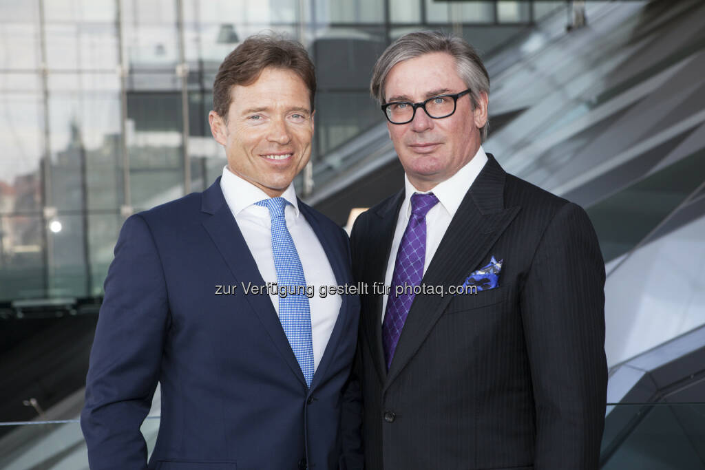 Erwin Krause (Betha Zwerenz & Krause) und Franz A. Kollitsch (APM Holding) - anlässlich Villaggio Investment Group erwirbt Galerien Parndorf aus Deutschen Immobilienfonds von Warburg-Henderson (Bild: Villaggio Investment Group / W.J. Sieberer) (09.04.2014) 