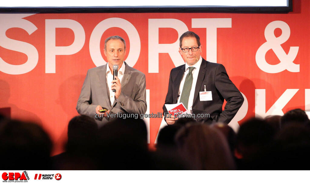 Geschaeftsfuehrer Anton Schutti (Sporthilfe) und Geschaeftsfuehrer Hans-Willy Brockes (ESB Europaeischen Sponsoring-Boerse). (Foto: GEPA pictures/ Christopher Kelemen) (10.04.2014) 