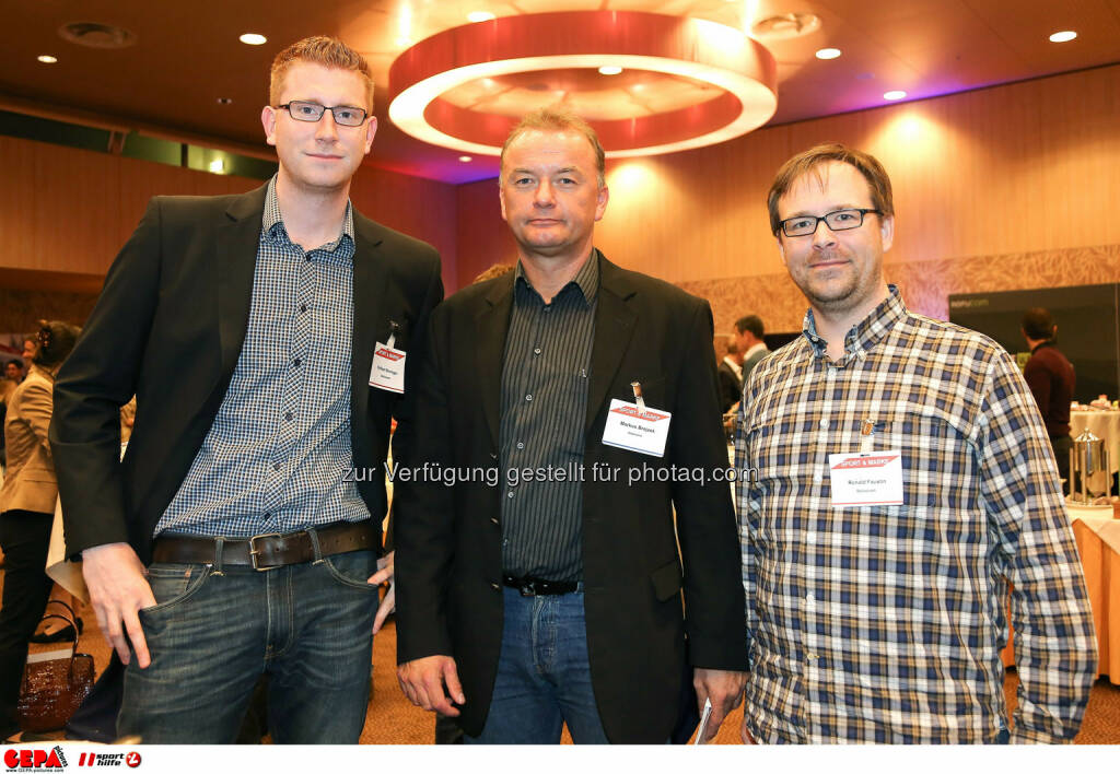  Raffael Weninger (Balloonart), Geschaeftsfueher Markus Brejzek (Internova) und Ronald Faustin (Balloonart). (Foto: GEPA pictures/ Christopher Kelemen)
 (10.04.2014) 